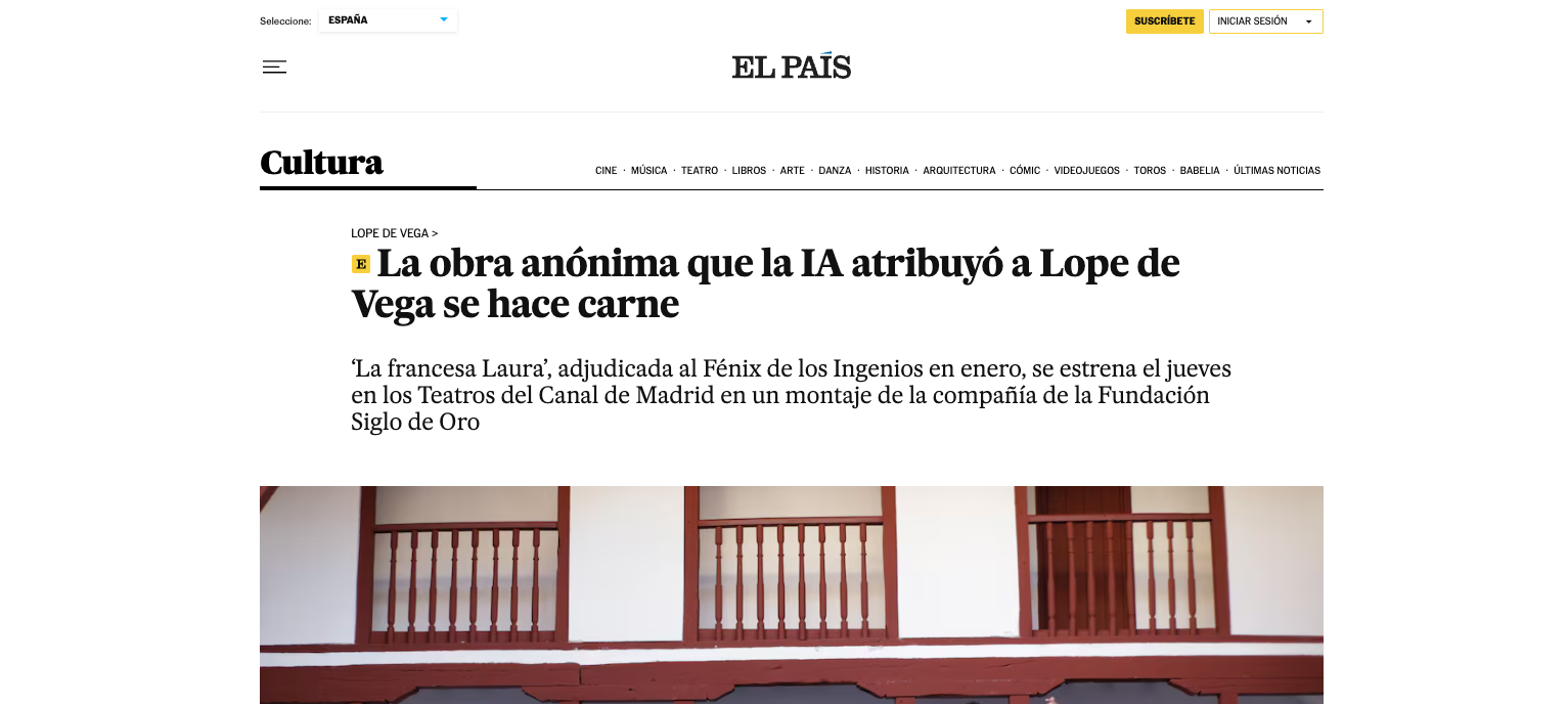 The Anonymous Play Attributed to Lope de Vega by AI Comes to Life