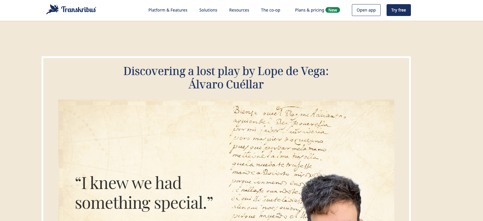 Discovering a lost play by Lope de Vega: Álvaro Cuéllar