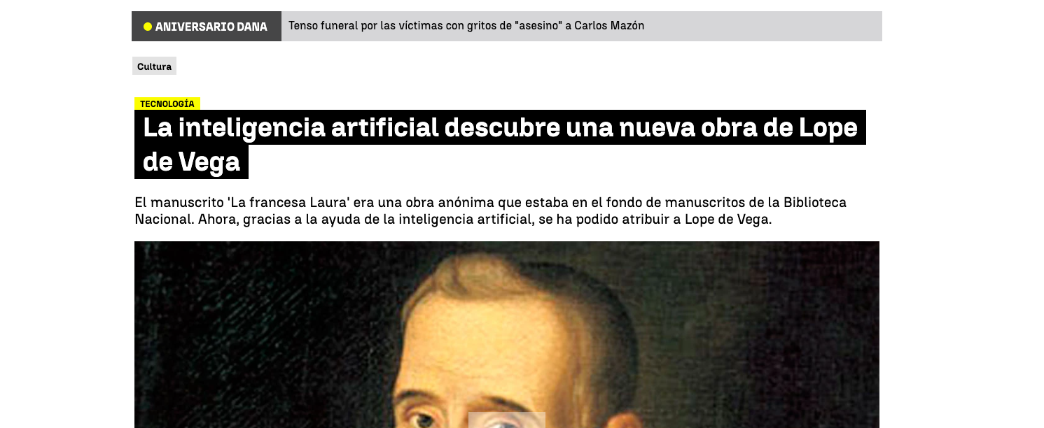 Artificial Intelligence Discovers a New Play by Lope de Vega