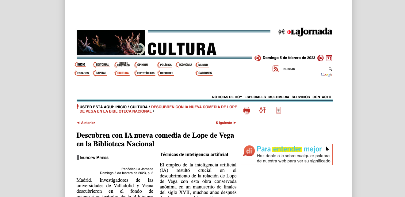 AI Uncovers a New Comedy by Lope de Vega in Spain’s National Library