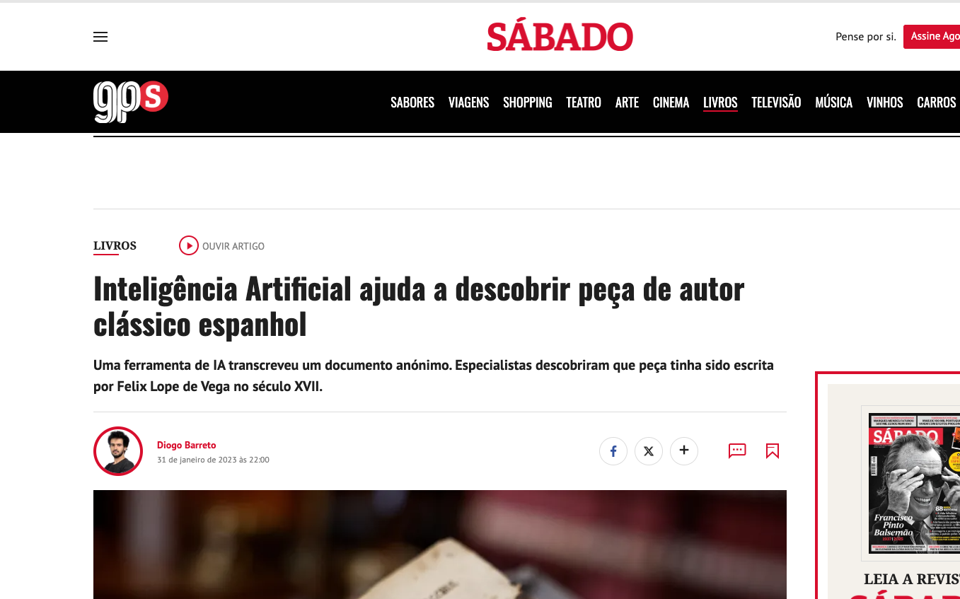 Artificial Intelligence Helps Uncover a Play by a Classical Spanish Author