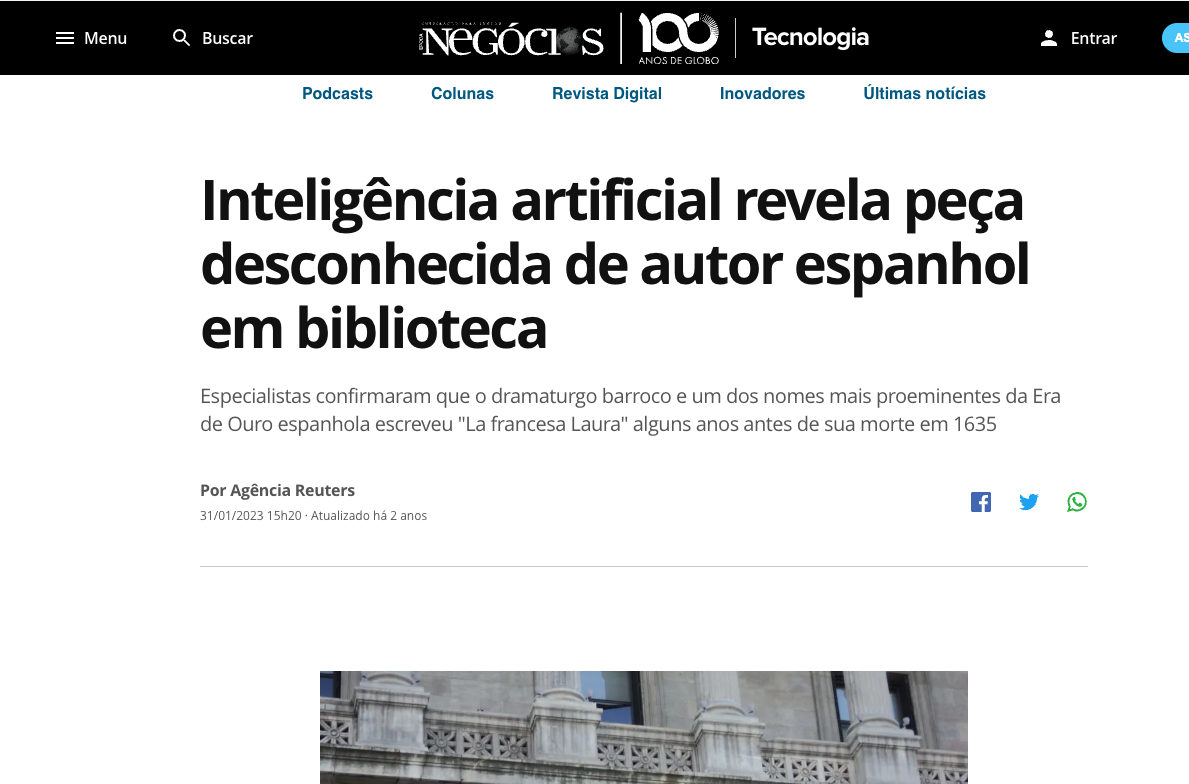 Artificial Intelligence Reveals Unknown Play by Spanish Author in Library