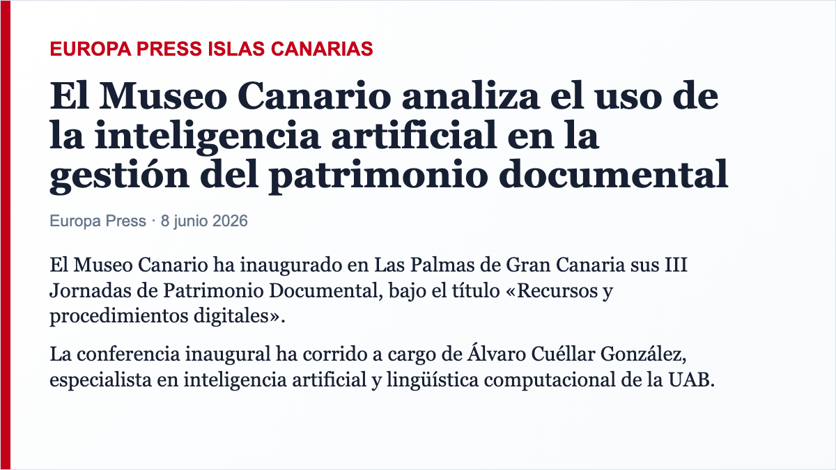El Museo Canario analiza el uso de la inteligencia artificial en la gestión del patrimonio documental
