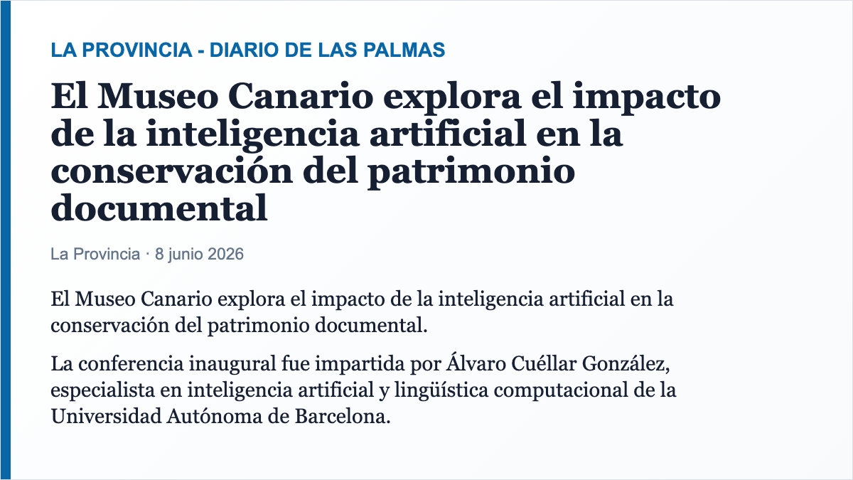 El Museo Canario explora el impacto de la inteligencia artificial en la conservación del patrimonio documental