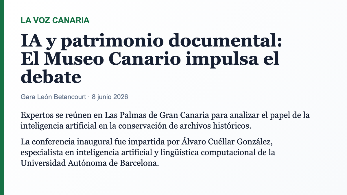 IA y patrimonio documental: El Museo Canario impulsa el debate