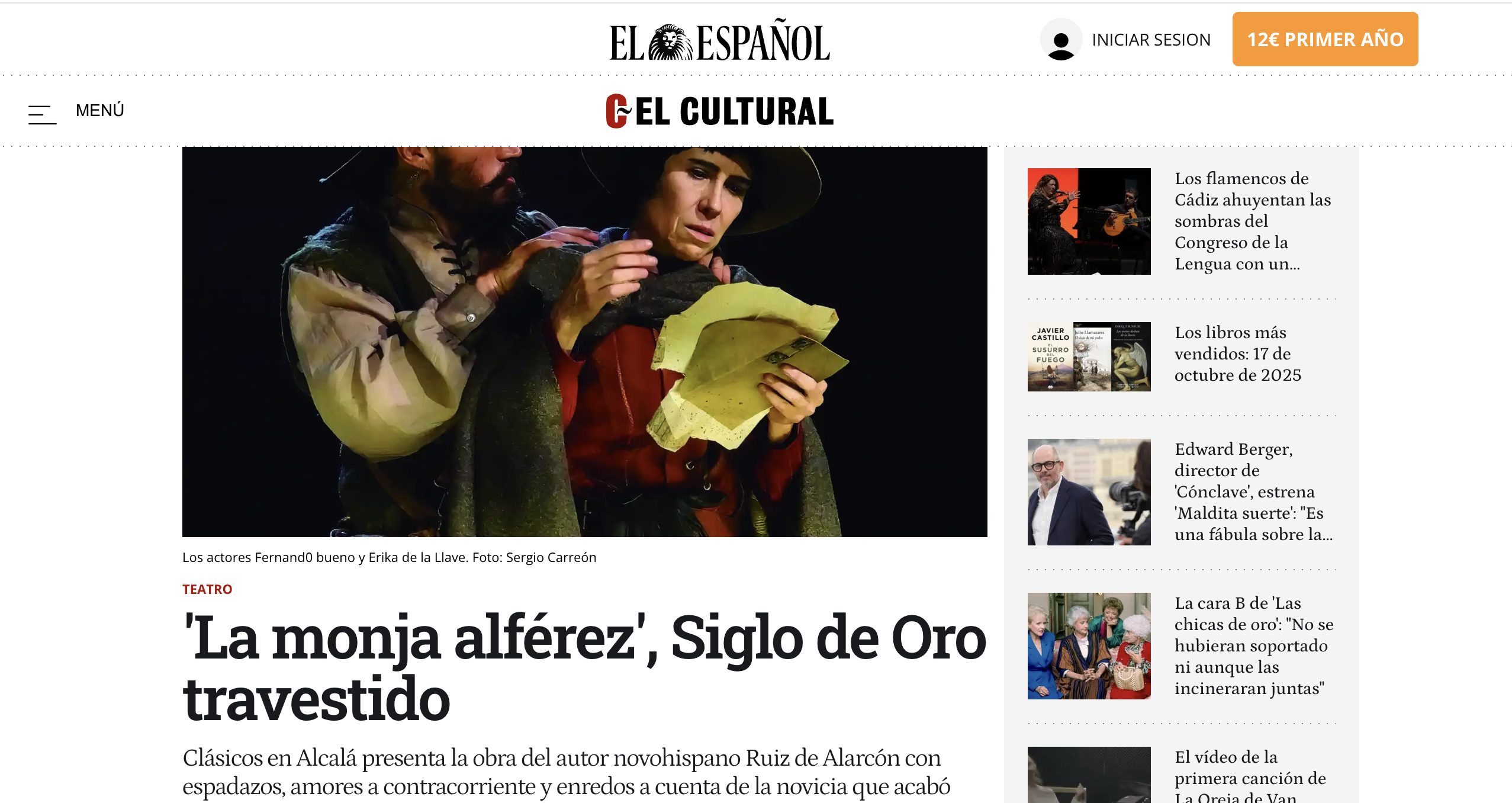 'The Lieutenant Nun', a Cross-Dressed Golden Age Play