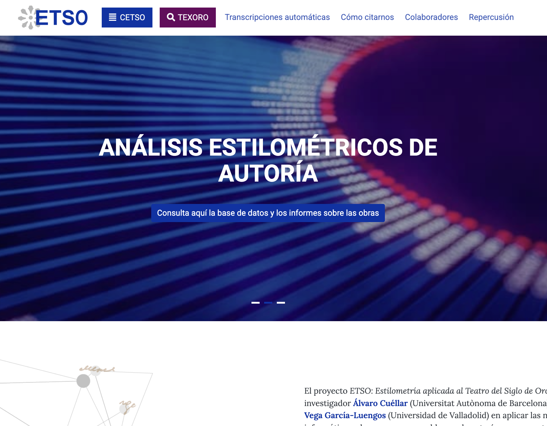 ETSO: Estilometría aplicada al Teatro del Siglo de Oro