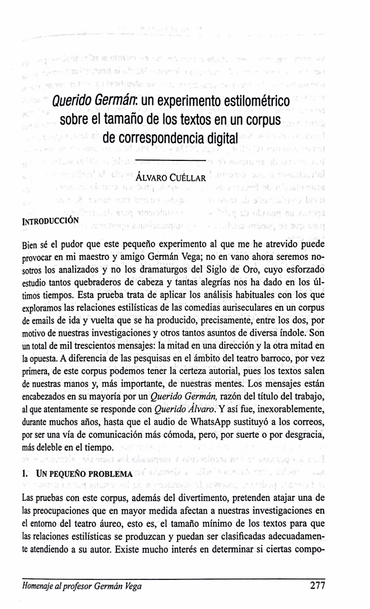 Querido Germán: un experimento estilométrico sobre el tamaño de los textos en un corpus de correspondencia digital