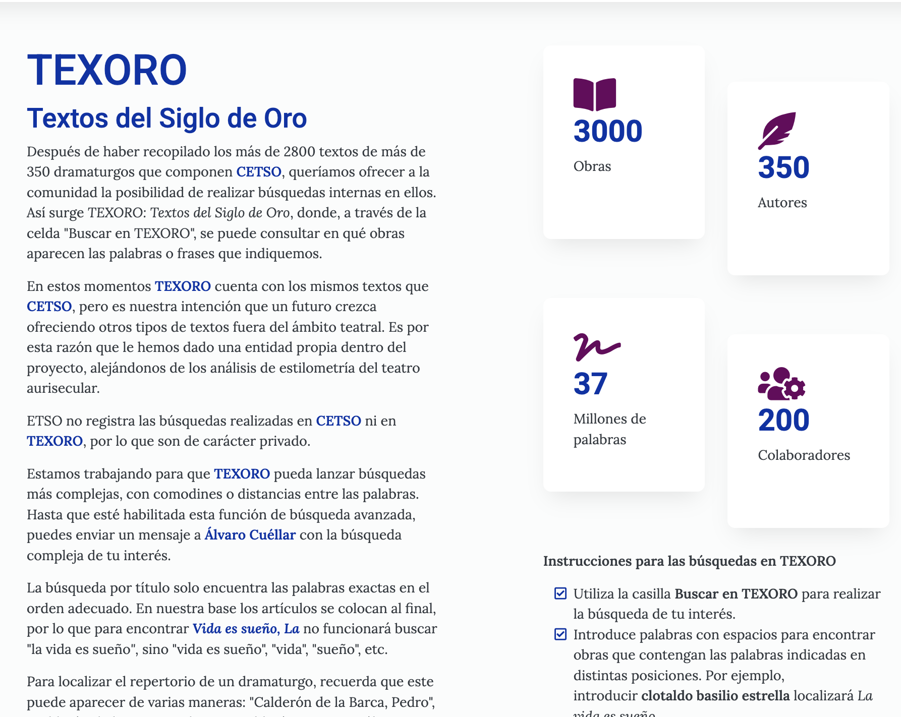 TEXORO: Textos del Siglo de Oro